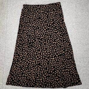 Sanctuary Size L Leopard Print Midi Skirt Black Tan Animal Print